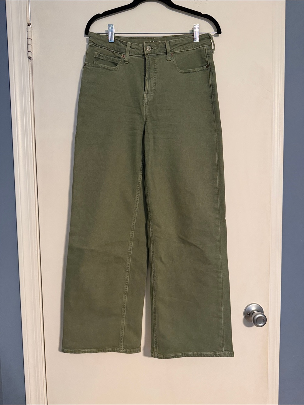 Old Navy - High Waisted, Wide Leg Olive Green Pants - 4 petite